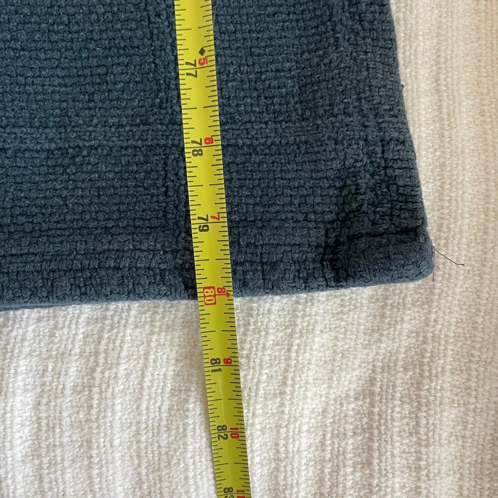 Ralph Lauren Home Cotton Throw Blanket Twin Navy Blue Grid Woven Made in USA